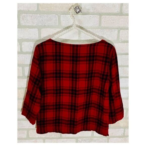 Madewell Curtis Plaid Herald Red  Flannel Tee size Small - Picture 7 of 9